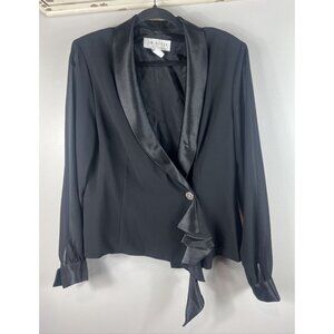 J.R. Nites Black Satin Trim Jacket Size 16